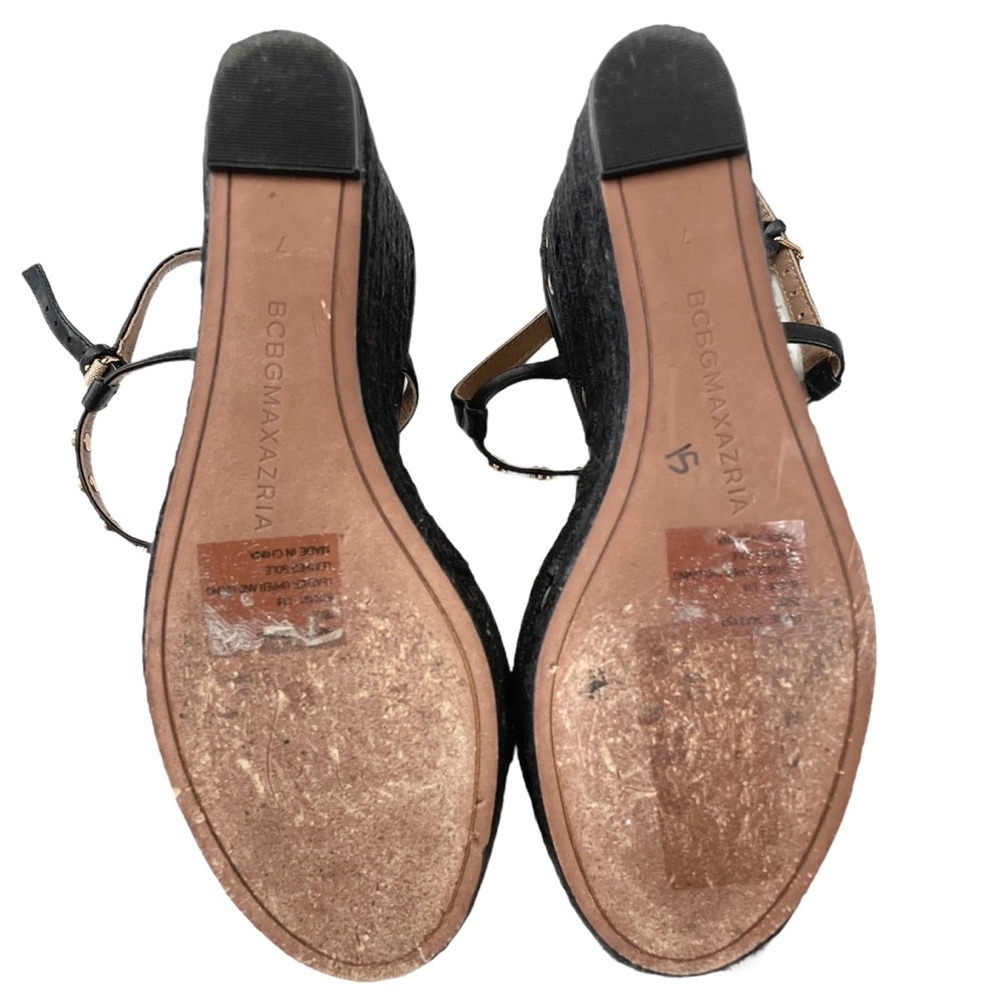 ♦️SOLD♦️ BCBGMaxazria Ankle Strap Studded Wedges - Picture 7 of 8